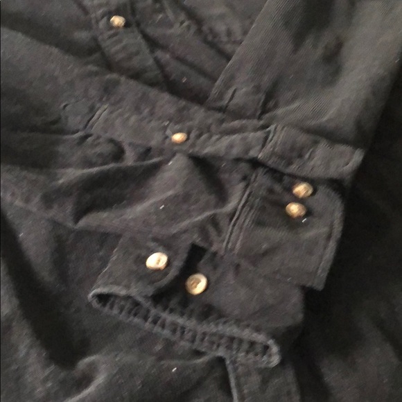 H&M Black Corduroy Shirt Regular Fit Size L - Picture 8 of 9